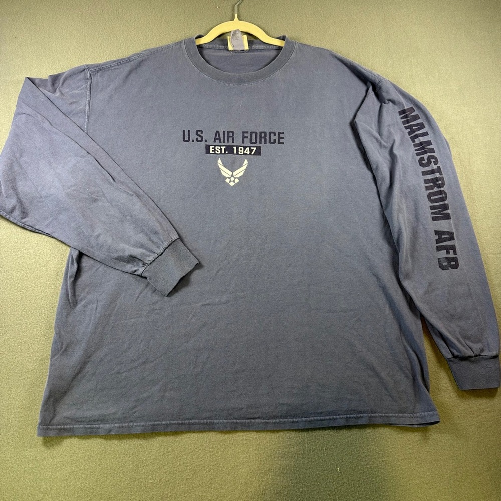 Oarsman 913 US Air Force Malmstrom AFB Long Sleeve Shirt XL Blue Gray Cotton